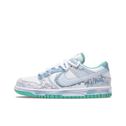 【定制球鞋】Nike Dunk 竹韵 国风水墨 新中式 蓝白  DV0833-101
