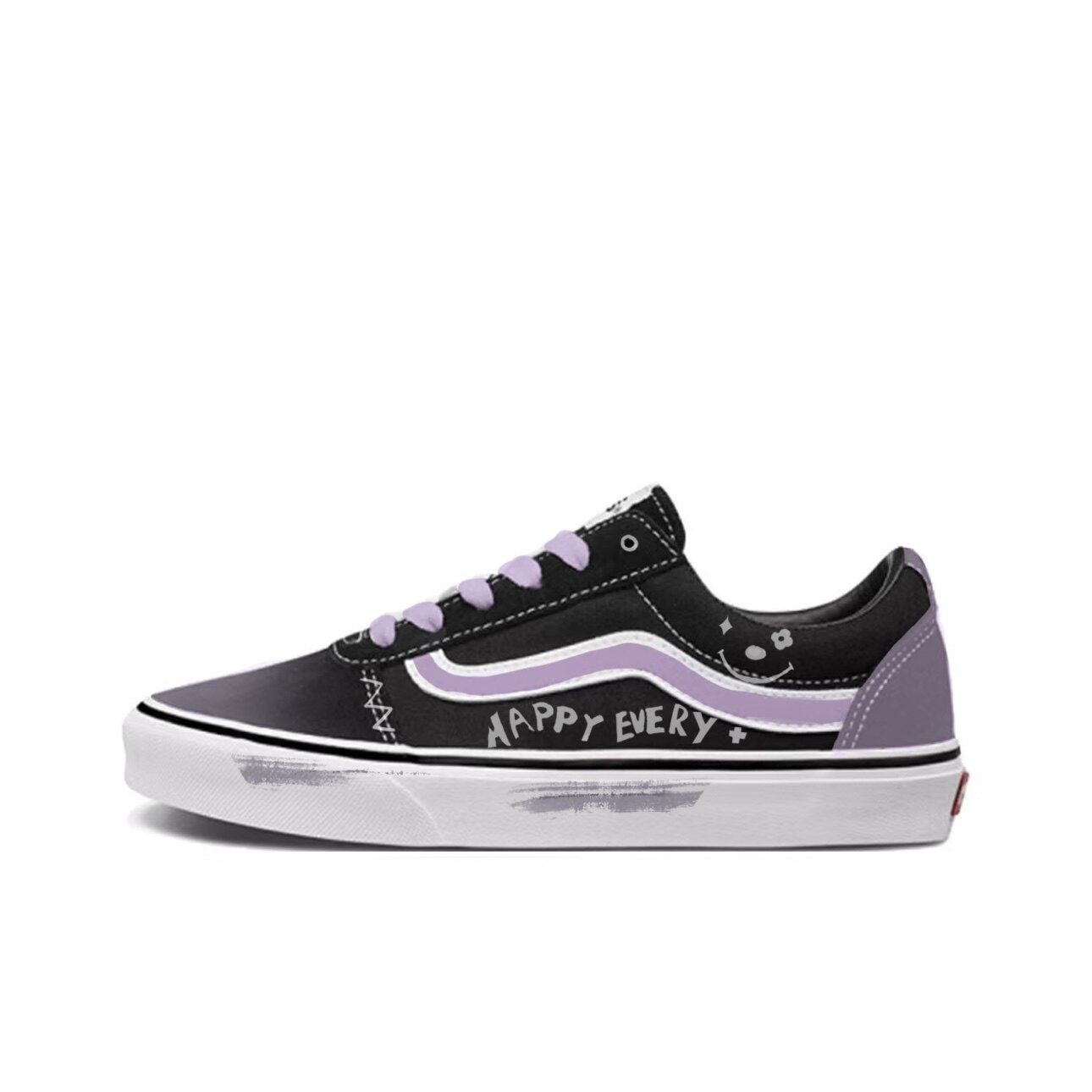 【定制球鞋】Vans Ward 紫色心情 手绘涂鸦 黑紫色 VN0A3IUNIJU