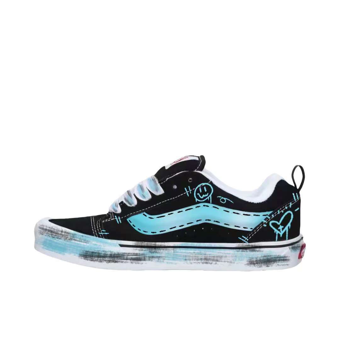 【定制球鞋】Vans Knu Skool蓝色笑脸 VN0009QC6BT1