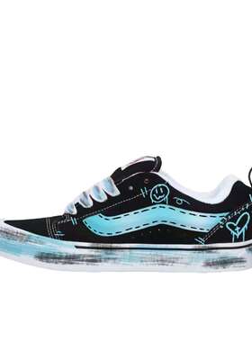 【定制球鞋】Vans Knu Skool蓝色笑脸 VN0009QC6BT1