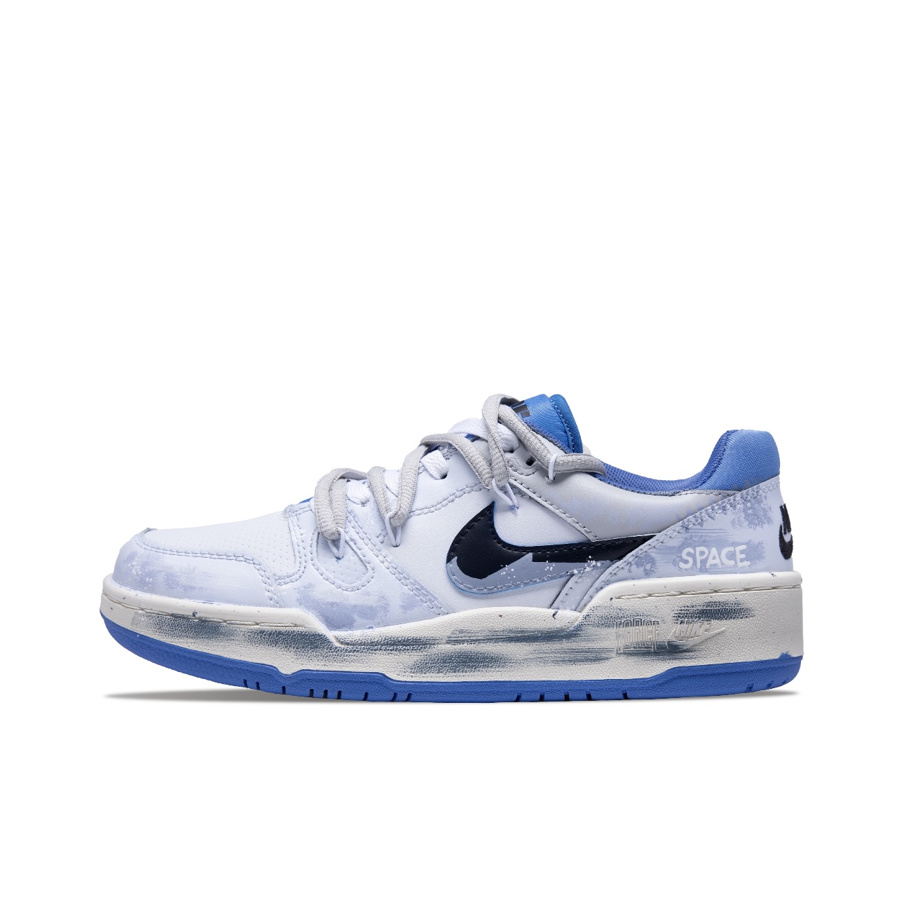 【定制球鞋】Nike Full Force 登月计划 解构泼墨 灰白FB1362-100
