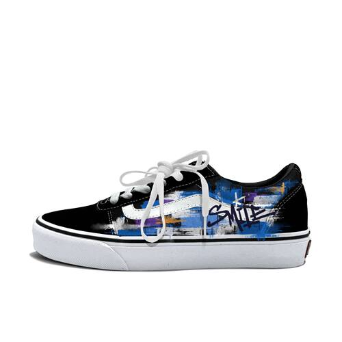 VANS定制蓝彩格韵低帮帆布鞋