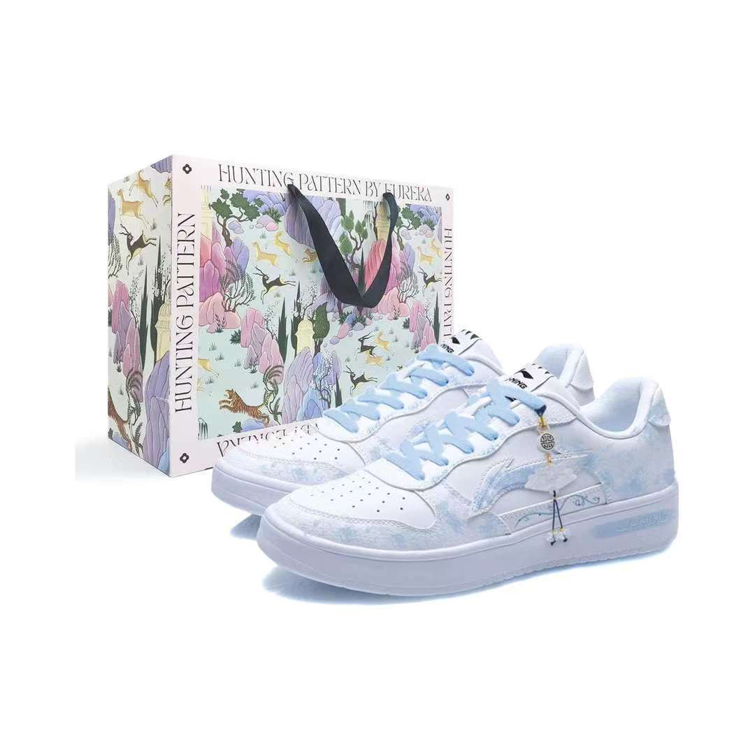 【定制球鞋】 李宁 浮舟 板鞋 淡雅青花 AGCS419-1