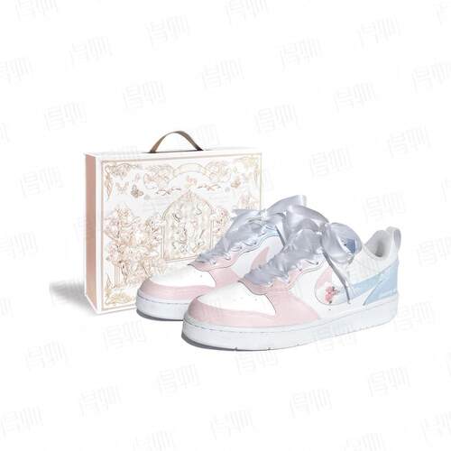 【定制球鞋】Nike Court Borough 粉蓝海域 BQ5448-100