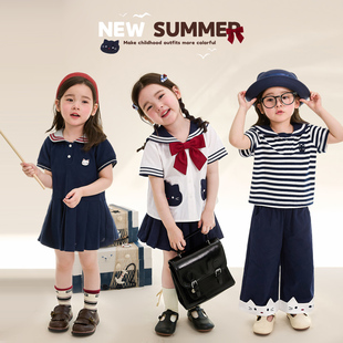 宝宝学院风套装 女童海军领套装 女短袖 新款 裙子 2026夏季 小O宝童装
