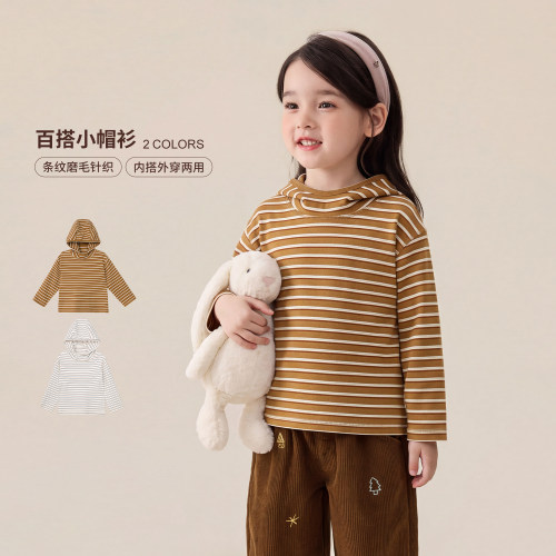 小O宝女童bi穿小帽衫长袖T恤