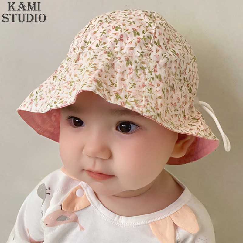 婴儿帽子棉质户外遮阳防晒渔夫帽