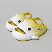 室内 EVA渐变绑带ins鲨鱼宝宝外穿拖鞋 渐变鲨鱼儿童凉拖鞋 男童夏季