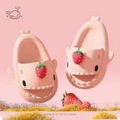 儿童草莓鲨鱼拖鞋 室内可外穿防滑凉拖鞋 亲子鞋 中大童可爱卡通夏季
