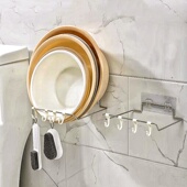 免打孔脸盆架卫生间置物架澡盆架浴室壁挂毛巾架厨房菜盆收纳架子