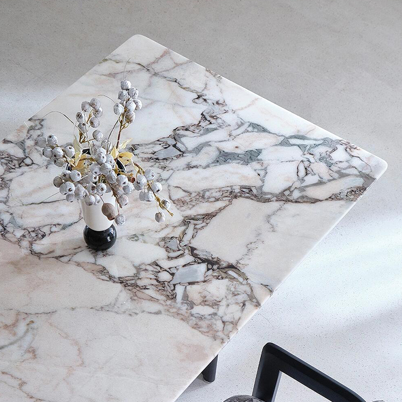 大象白奢石高端家具餐桌