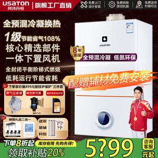 全预混壁挂炉天然气壁挂炉暖气片地暖冷凝一级能效节能 阿诗丹顿