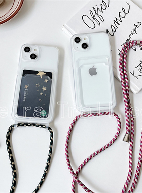 透明插卡斜跨挂绳手机壳适用红米 Note13R Pro硅胶12Turbo保护套Redmi 11t pro软壳K70E/60挂脖K50卡套40/30i