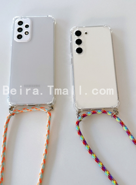 斜跨挂绳F52手机壳适用三星A53 5g挂脖A33保护套A70透明A36软壳A22 4G可调节肩带吊绳A12硅胶A40s侧背A05
