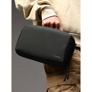 日本SANWA数码收纳包防水防震大容量便携小挎包卡带盒switch收纳包ns保护套充电器数据线内存卡多功能整理袋