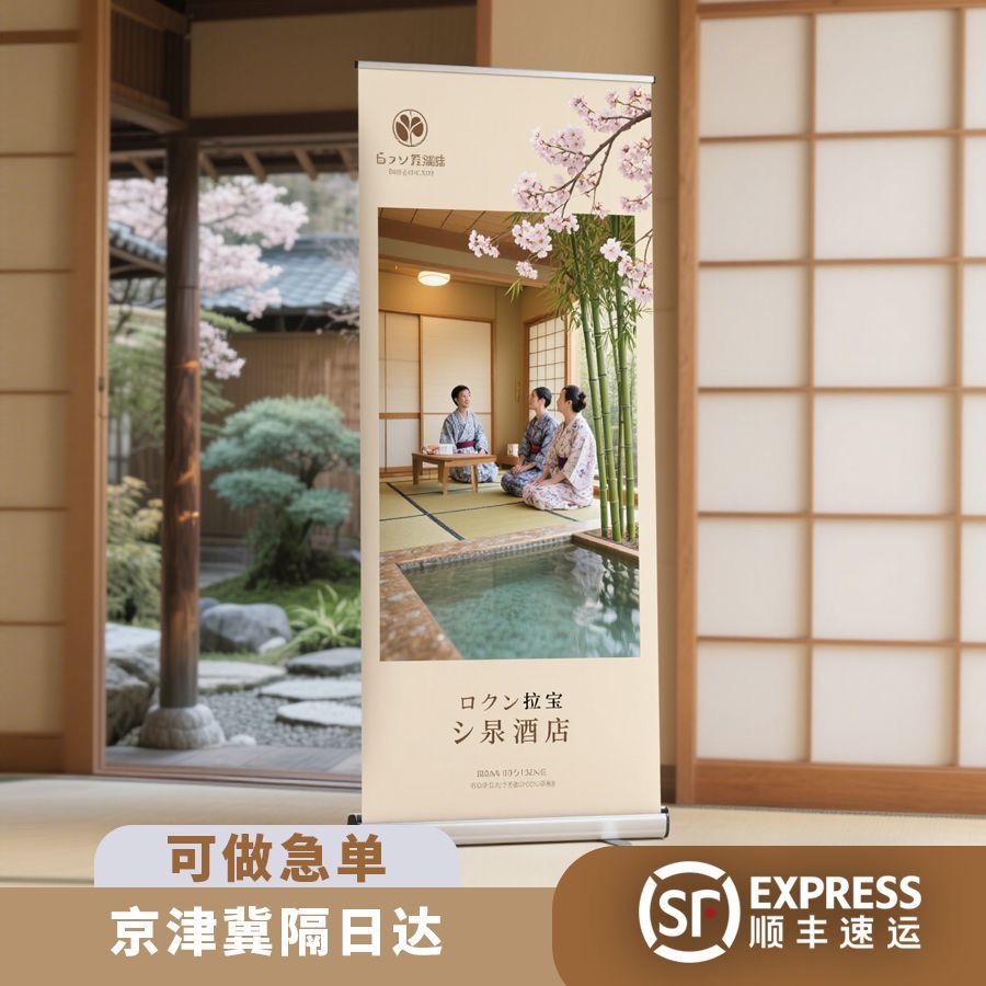 易拉宝伸缩展架广告牌展示牌立式落地式展板立牌定制广告海报设计