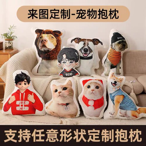 抱枕定制logo单双面印字图案企业礼品U型枕异形枕抱枕被来图定做