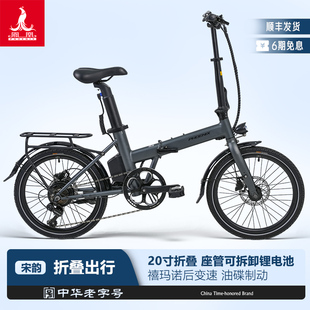 Phoenix/凤凰20寸可拆卸锂电代驾小型长续航助力折叠电动自行车