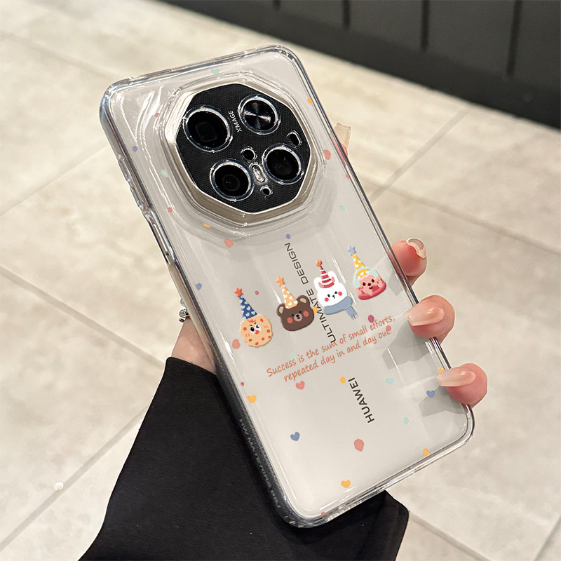 适用华为mate70rs非凡大师手机壳可爱卡通女款网红ins风小清新60保时捷保护套全包软壳透明40防摔50高档晶透