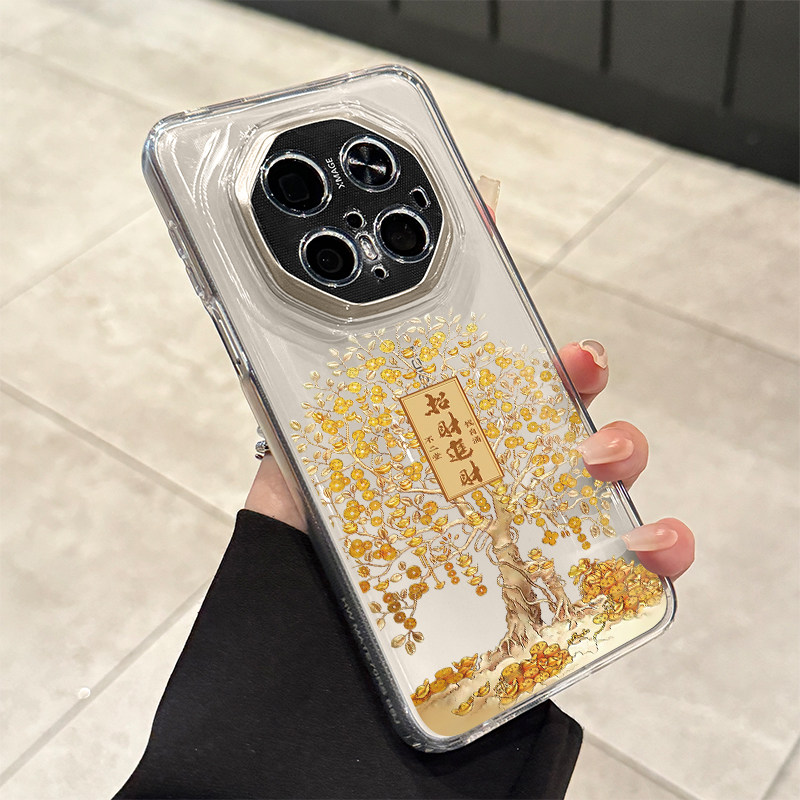 适用华为mate70rs非凡大师手机壳新款创意发财树网红全包硅胶软壳防摔60保时捷保护套50rs高级感透明40小众潮
