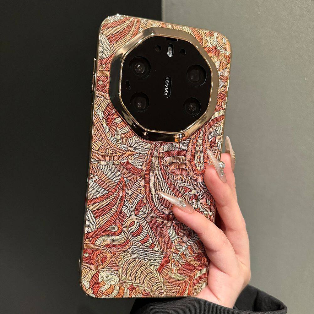 适用华为mate80rs非凡大师手机壳新款镜头全包中国风腰果花超