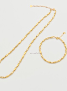 橄榄猫眼珠项链手链闪烁转运珠