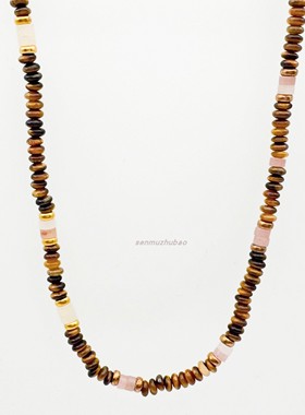 925银天然虎眼石马来玉串珠项链