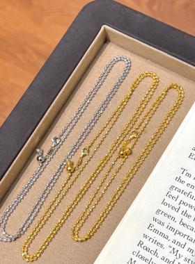 欧美925银轻奢高级感弯刀月亮抽拉项链长短款时尚百搭素链极简风