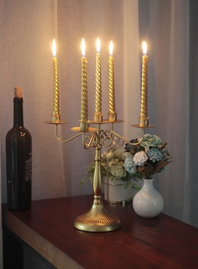 跨境热卖美式铁艺防锈烛台