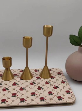 欧式小烛台摆件餐桌西晚金