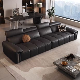 政府补贴意式 极简真皮沙发大小户型直排客厅大象耳朵皮艺沙发组合