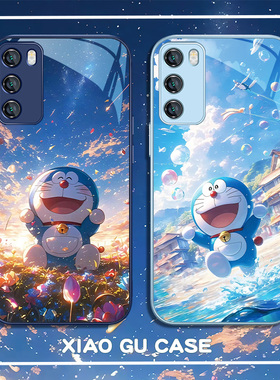 适用华为nova12pro手机壳新款mate60哆啦a梦pura70叮当猫p40荣耀200夏日清爽magic6/5高级感x50金属漆玻璃100