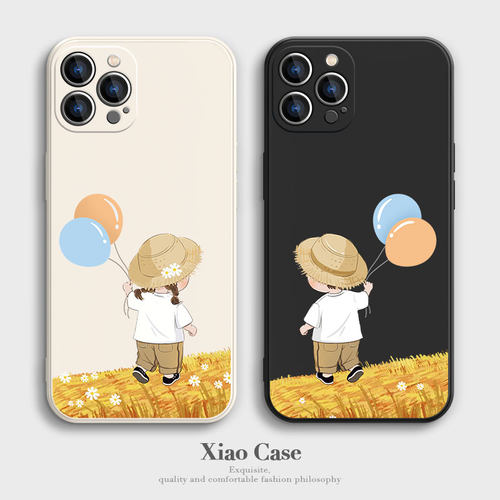 卡通可爱情侣田园风男女孩