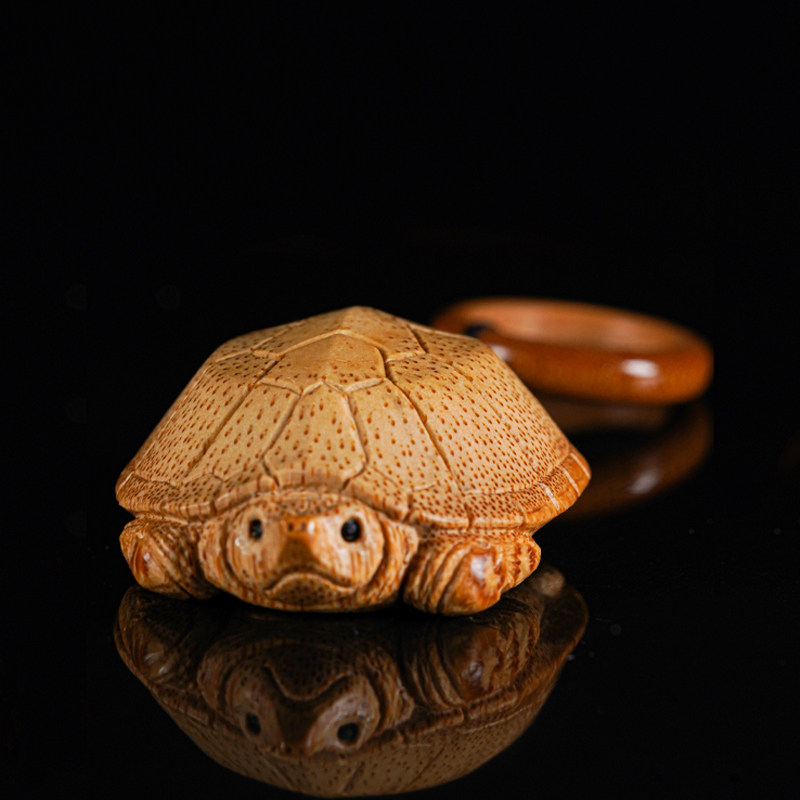 艺竹情手工雕刻竹制富甲天下乌龟挂件竹根雕文玩手把件玉化文玩