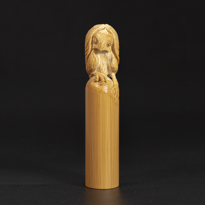 艺竹情名师精雕雏鹰展志小金文玩