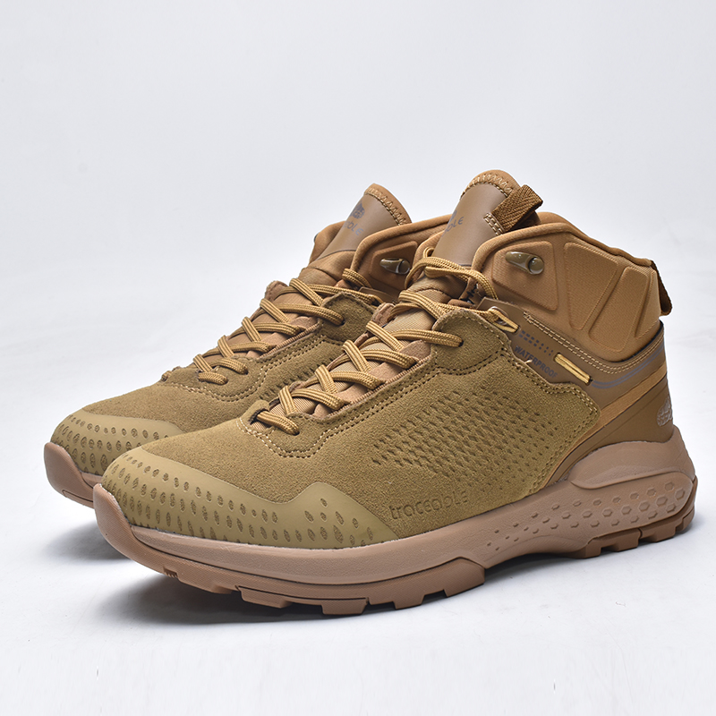 大脚丫traceable2025冬季皮面防水战术靴野外露营沙漠靴登山鞋男~