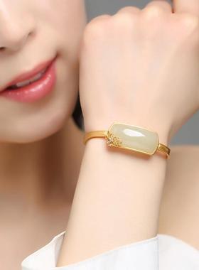 新款平安无事牌手镯古典古法金开口镯子女宫廷民族风饰品妈妈礼物