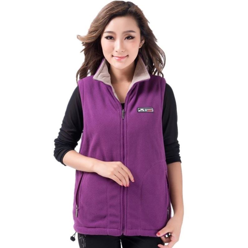 秋冬两面穿摇粒绒男女同款马甲背心保暖抓绒马夹外套外穿户外立领