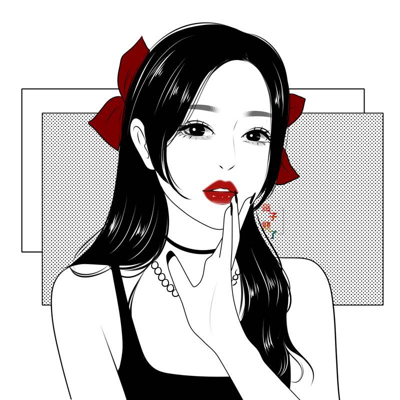 个性黑白酷真人照片纯转手绘头像代画情侣头像插画
