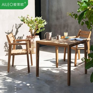 户外桌椅庭院家具防腐实木花园别墅室外露天院子里设计师售楼处椅