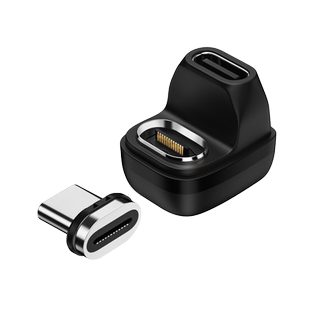 尚优琦USB4磁吸PD快充转接头Type-C适用苹果华为小米hp华硕笔记本手机充电3雷电4数据线弯头U型L形90度转换器