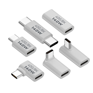 尚优琦USB4转接头TypeC公对母笔记本电脑高速传输雷电3/4数据线延长90度L形直角弯头型PD3.1快充140W转换器头