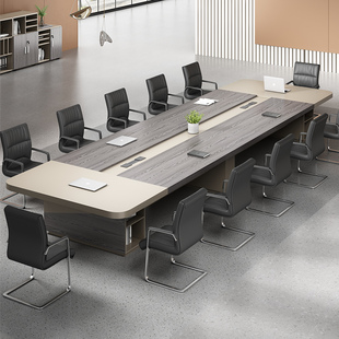 会议桌长桌简约现代会议室大型洽谈长条办公桌椅组合 办公家具新款