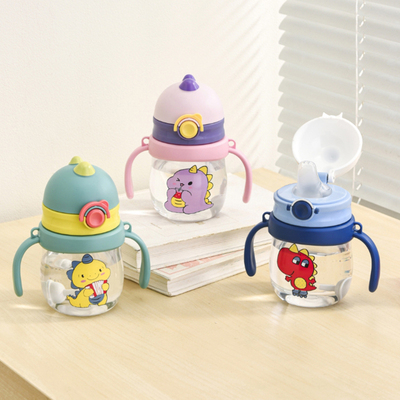 宝宝鸭嘴杯婴幼儿防呛学饮吸管杯6个月以上儿童卡通喝水喝奶杯子