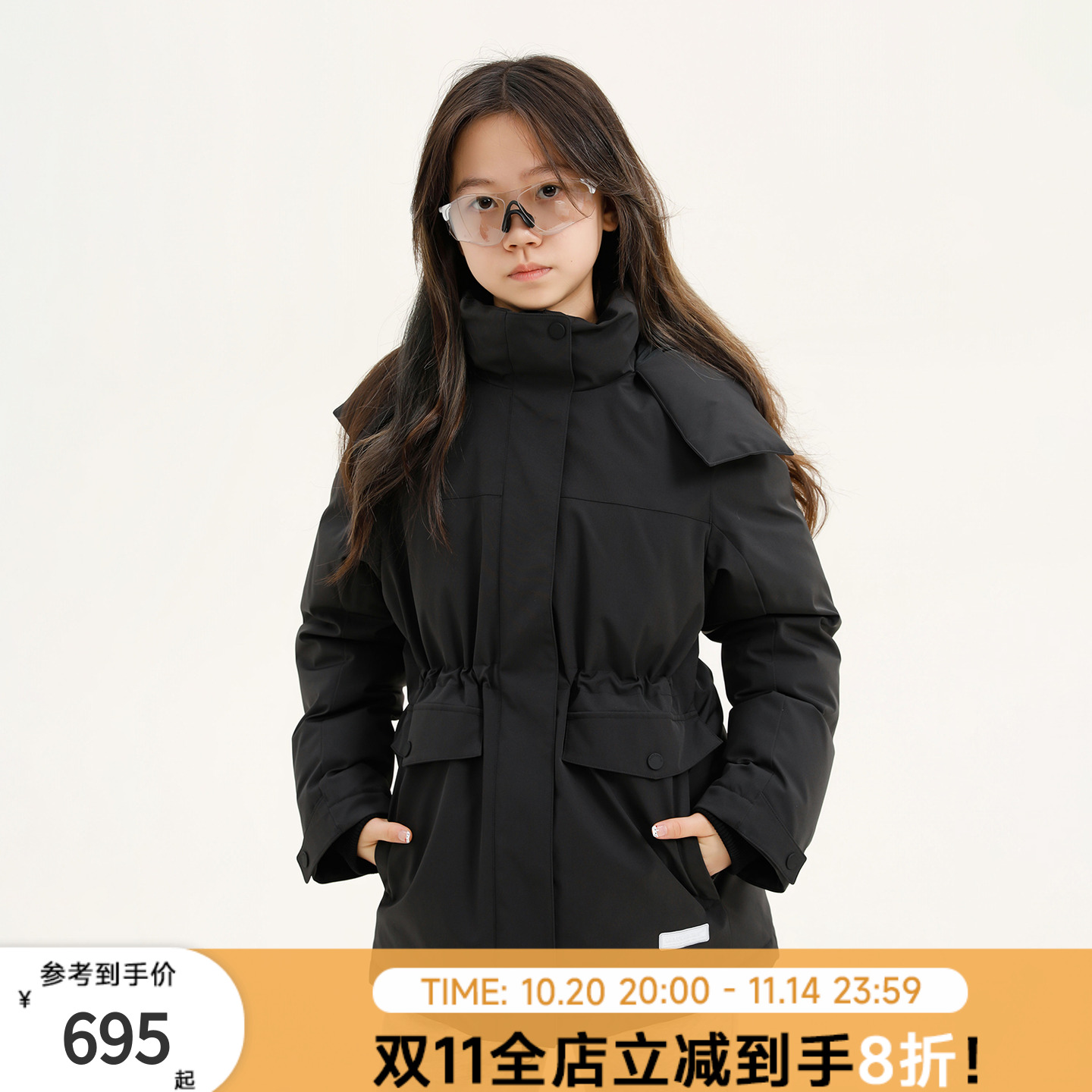 【90鹅绒服】纳桔尖货 派克羽绒服中长厚冬季抗风雨连帽保暖外套