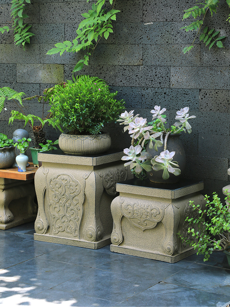 汉韵堂景观装饰摆件户外庭院中式园林彷石墩花园造景花盆底座凳子