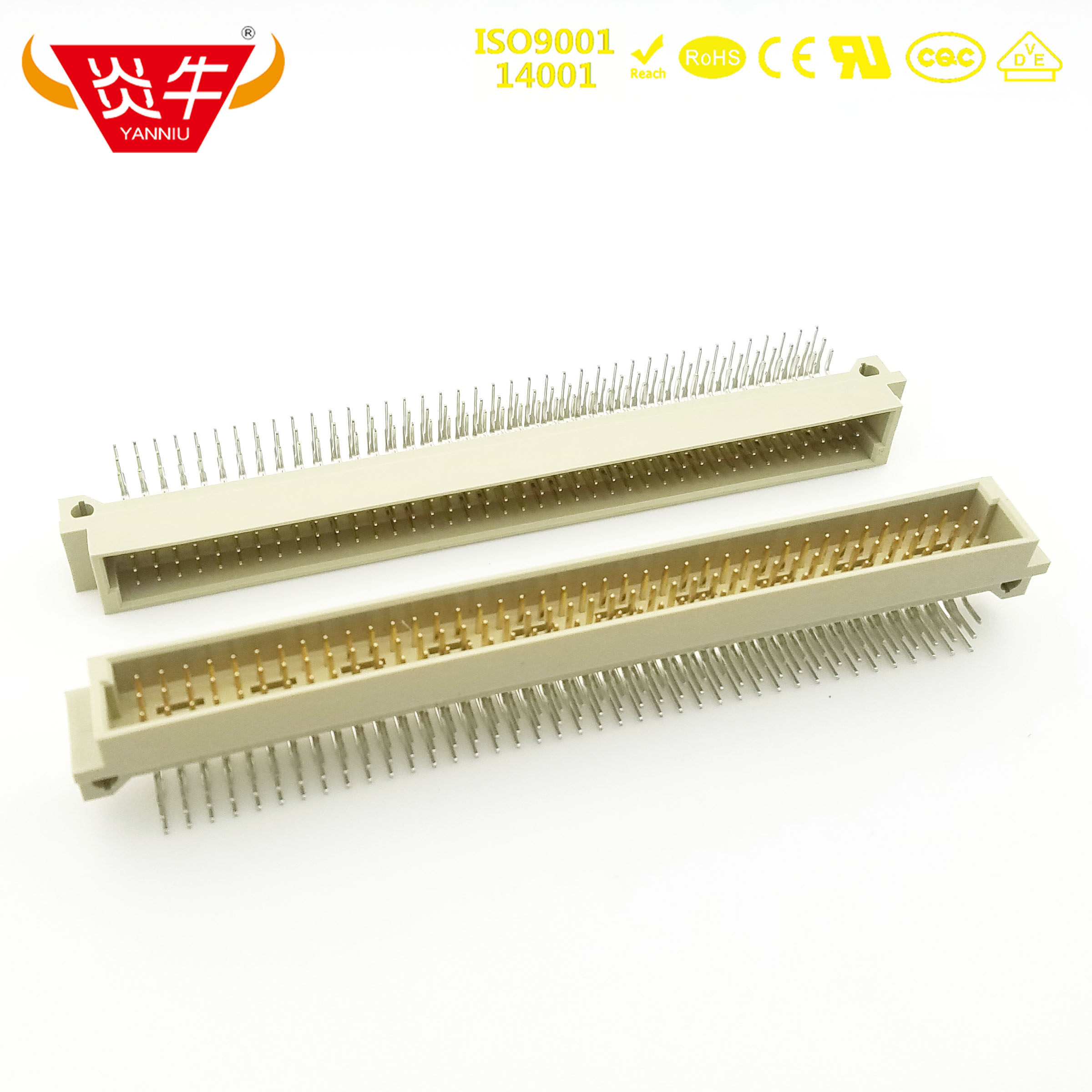 现货120P镀金3*40P欧式插座2.54mm板对板DIN41612连接器3120弯针