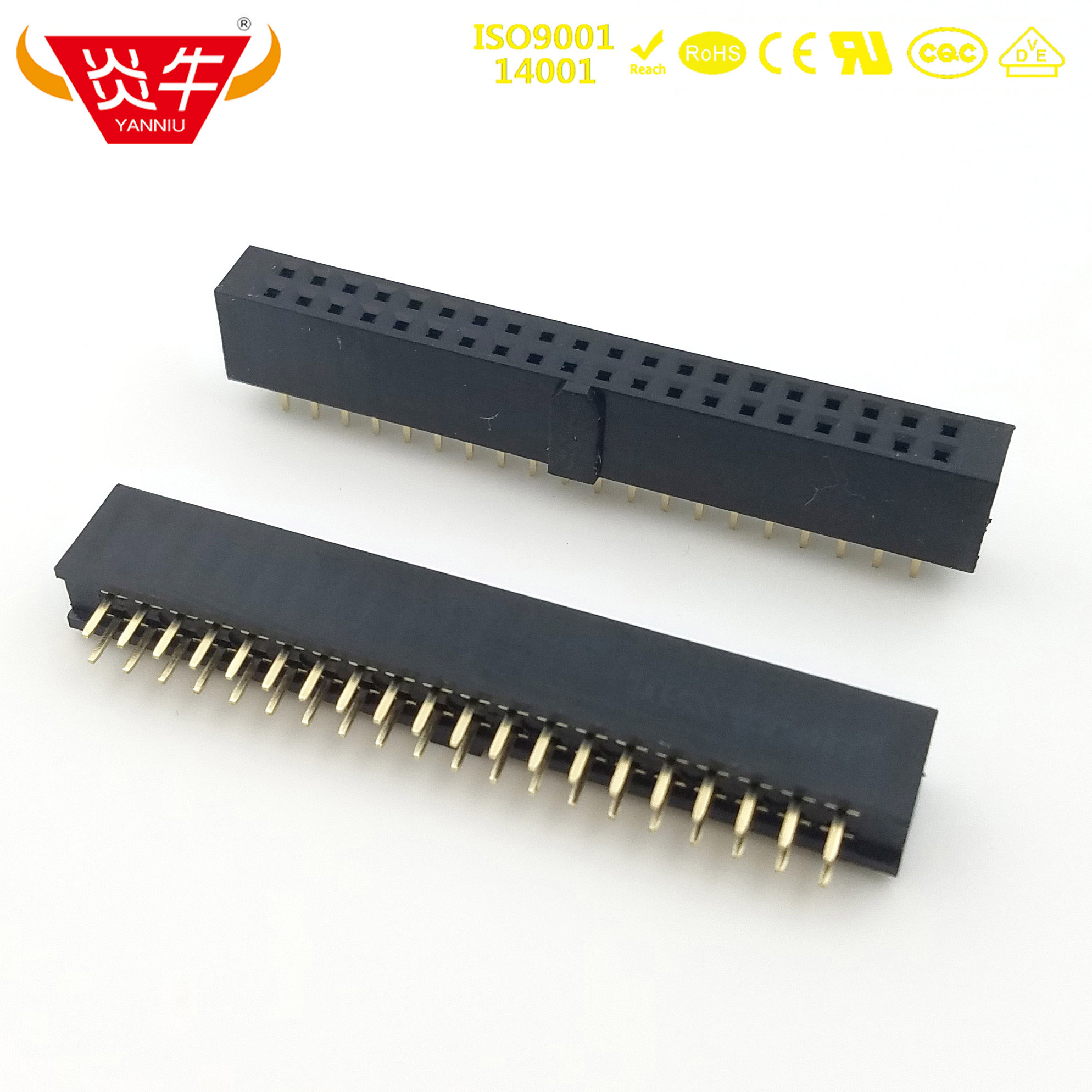 2.54mm简牛带鼻排母NEXTRON正凌40P带定位防呆214-4010-N021-001