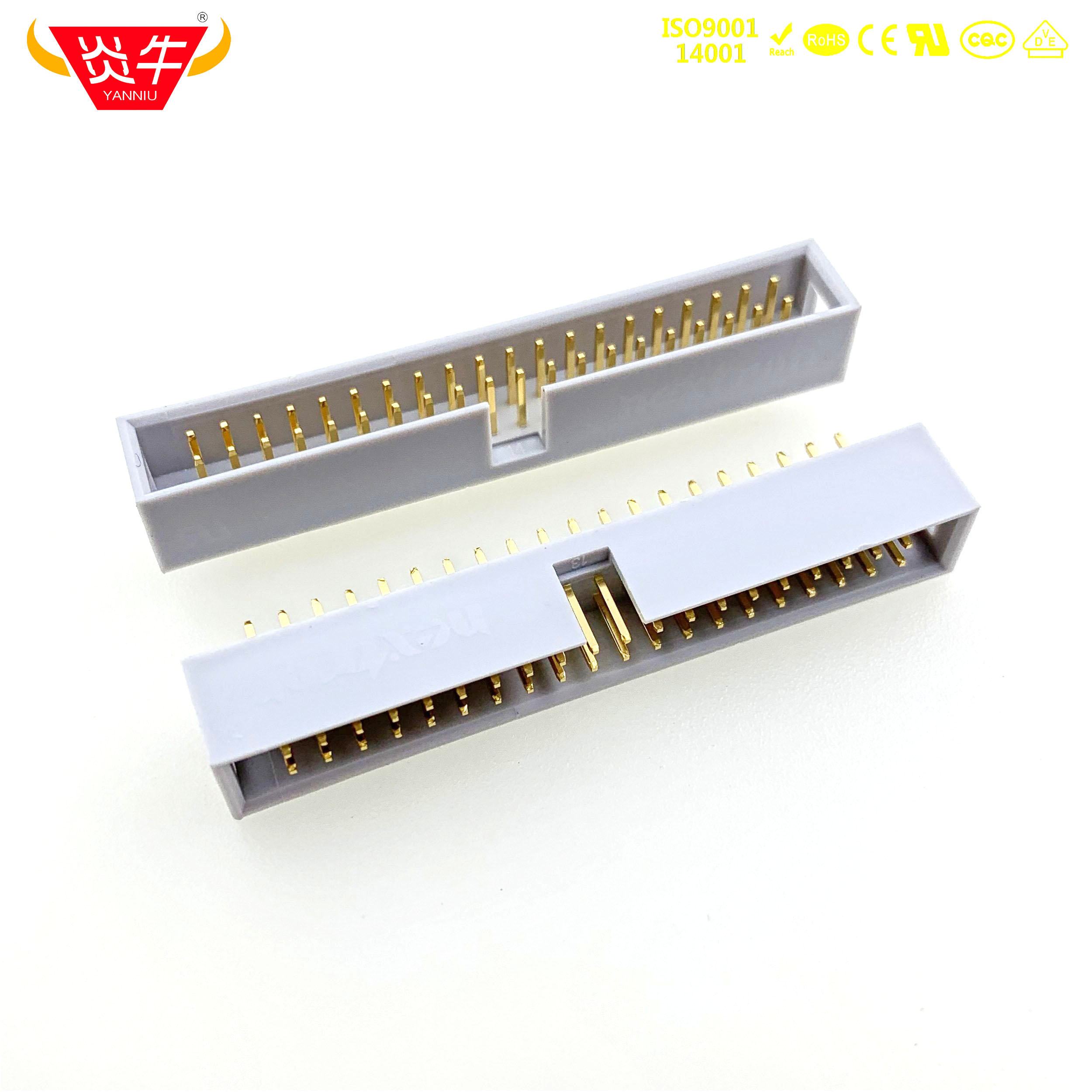 2.54mm正凌精工Nextron镀金40P简易牛角座DC3直针231-011-840-106
