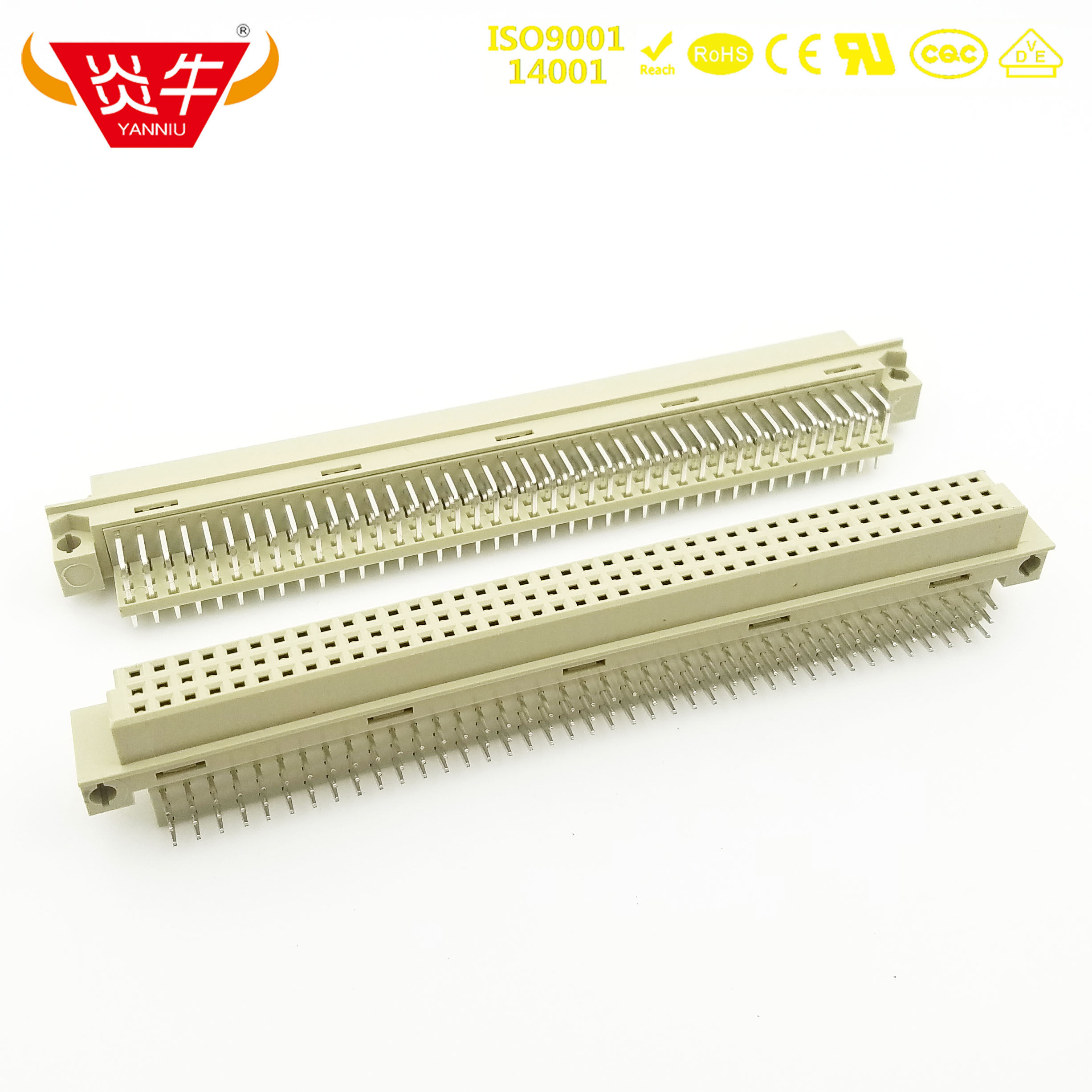 现货120P镀金3*40P欧式插座2.54mm板对板DIN41612连接器3120弯孔